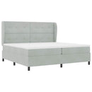 Box spring seng med hovedgærde Lysegrå 200 x 200 cm Fløjl
