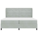 Box spring seng med hovedgærde Lysegrå 200 x 200 cm Fløjl