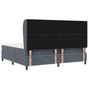 Box spring seng med hovedgærde Mørkegrå 200 x 200 cm Fløjl