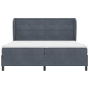 Box spring seng med hovedgærde Mørkegrå 200 x 200 cm Fløjl