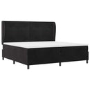 Box spring seng med hovedgærde Sort 200 x 200 cm Fløjl