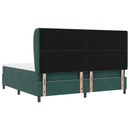 Box spring seng med hovedgærde Mørkegrøn 200 x 200 cm Fløjl