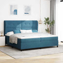 Box spring seng med hovedgærde Mørk blå 200 x 200 cm Fløjl