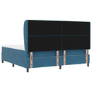 Box spring seng med hovedgærde Mørk blå 200 x 200 cm Fløjl