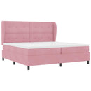 Box spring seng med hovedgærde Lyserød 200 x 200 cm Fløjl