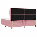 Box spring seng med hovedgærde Lyserød 200 x 200 cm Fløjl