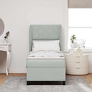 Box spring seng med hovedgærde Lysegrå 200 x 80 cm Fløjl