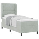 Box spring seng med hovedgærde Lysegrå 200 x 80 cm Fløjl