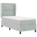Box spring seng med hovedgærde Lysegrå 200 x 80 cm Fløjl