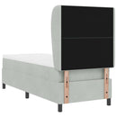 Box spring seng med hovedgærde Lysegrå 200 x 80 cm Fløjl