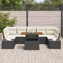Havesofa Sæt 8 stk. Sort polyrattan