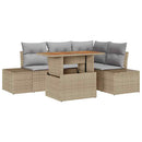 Havesofa Sæt 5 stk. Beige og grå