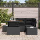 Havesofa Sæt med pude med pude 5 pcs Sort og Brunt