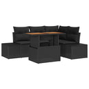 Havesofa Sæt med pude med pude 5 pcs Sort og Brunt