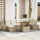 Havesofa Sæt med pude 8 pcs Beige og creme