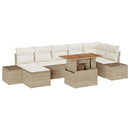 Havesofa Sæt med pude 8 pcs Beige og creme