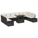 Havesofa Sæt med pude 11 pcs Sort og Cream