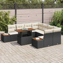 Have Spisebordssæt med pude 9 pcs Sort og Beige
