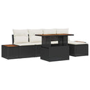 Have Spisebordssæt med pude 6 pcs Sort og Beige