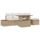 Havesofa Sæt 6 pcs Beige og creme
