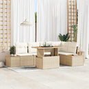 Havesofa Sæt 6 stk. Beige Polyrattan, stål og massivt akacietræ