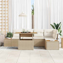Havesofa Sæt 6 stk. Beige Polyrattan, stål og massivt akacietræ
