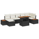 Have Spisebordssæt med pude 8 pcs Sort og Beige