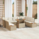 Havesofa Sæt 10 stk. Beige polyrattan