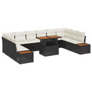 Have Spisebordssæt med pude 11 pcs Sort og Beige
