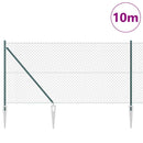 Kædehegn med pigge 10 x 1 m PVC-belagt stål Grøn Mesh