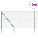 Kædehegn med pigge 10 x 1,2 m PVC-belagt stål Grøn Mesh