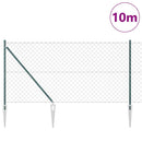 Kædehegn med pigge 10 x 1,2 m PVC-belagt stål Grøn Mesh