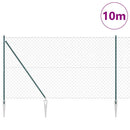 Kædehegn med pigge 10 x 1,6 m PVC-belagt stål Grøn Mesh