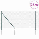 Kædehegn med pigge 25 x 1 m PVC-belagt stål Grøn Mesh