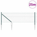 Kædehegn med pigge 25 x 0,6 m PVC-belagt stål Grøn Mesh
