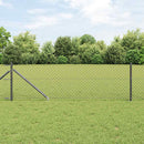 Kædehegn med pigge 10 x 0,8 m PVC-belagt stål Grå Mesh