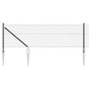 Kædehegn med pigge 10 x 0,8 m PVC-belagt stål Grå Mesh