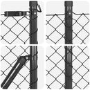 Kædehegn med pigge 10 x 1 m PVC-belagt stål Grå Mesh