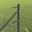 Kædehegn med pigge 10 x 1 m PVC-belagt stål Grå Mesh