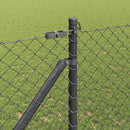 Kædehegn med pigge 10 x 1,2 m PVC-belagt stål Grå Mesh