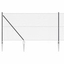 Kædehegn med pigge 10 x 1,4 m PVC-belagt stål Grå Mesh