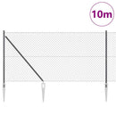 Kædehegn med pigge 10 x 1,4 m PVC-belagt stål Grå Mesh