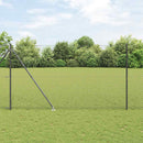 Kædehegn med Spidser 10 x 1,5 m PVC-belagt stål Grå Mesh
