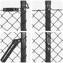 Kædehegn med pigge 10 x 1,6 m PVC-belagt stål Grå Mesh