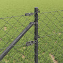 Kædehegn med pigge 10 x 1 m PVC-belagt stål Grå Mesh