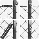 Kædehegn med pigge 10 x 1,2 m PVC-belagt stål Grå Mesh