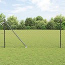 Kædehegn med pigge 10 x 1,4 m PVC-belagt stål Grå Mesh