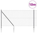 Kædehegn med pigge 10 x 1,4 m PVC-belagt stål Grå Mesh
