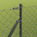 Kædehegn med pigge 10 x 1,6 m PVC-belagt stål Grå Mesh
