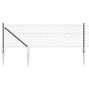 Kædehegn med pigge 25 x 0,4 m PVC-belagt stål Grå Mesh